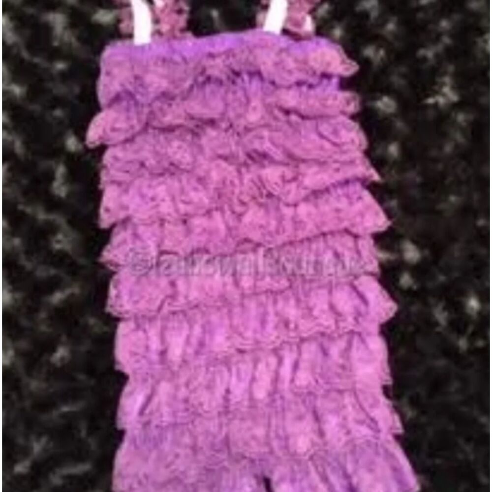 Purple Lace Romper  7RPURM  Medium 12months - 2T NWT Boutique